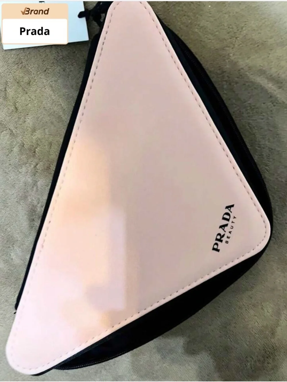 Prada Light Pink Triangular Cosmetic Bag